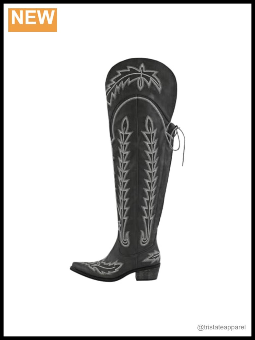 Women's Thigh High Boots Embroidered Cowboy Western Pull On Chunky Heel